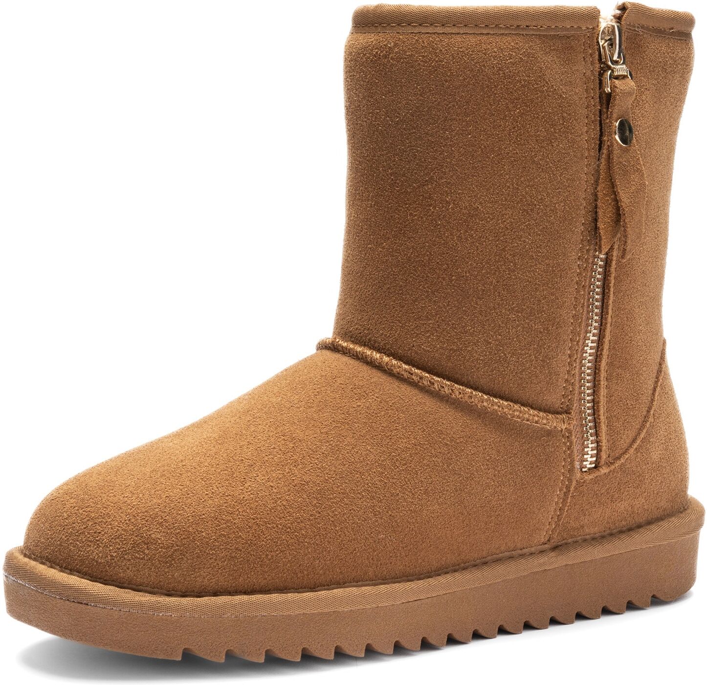 Winterboots ARA "ALASKA Zip", Damen, Gr. 38, Lammfell, braun (cognac classic zip), Lammfell, Veloursleder, unifarben, Schuhe Winterboots, Schlupfboots, Plateauboots mit Lammfellfutter cognac classic zip 38, Lammfell