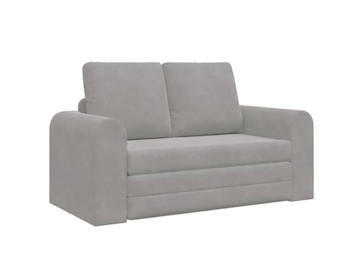 Coespram Schlafsofa Hellgrau 148x71x83 cm Samt Bettcouch Klappsofa Kompaktes 2er Couchbett aus Samt in Hellgrau für Wohnzimmer und Gästezimmer, schnell ohne Werkzeug umklappbar.