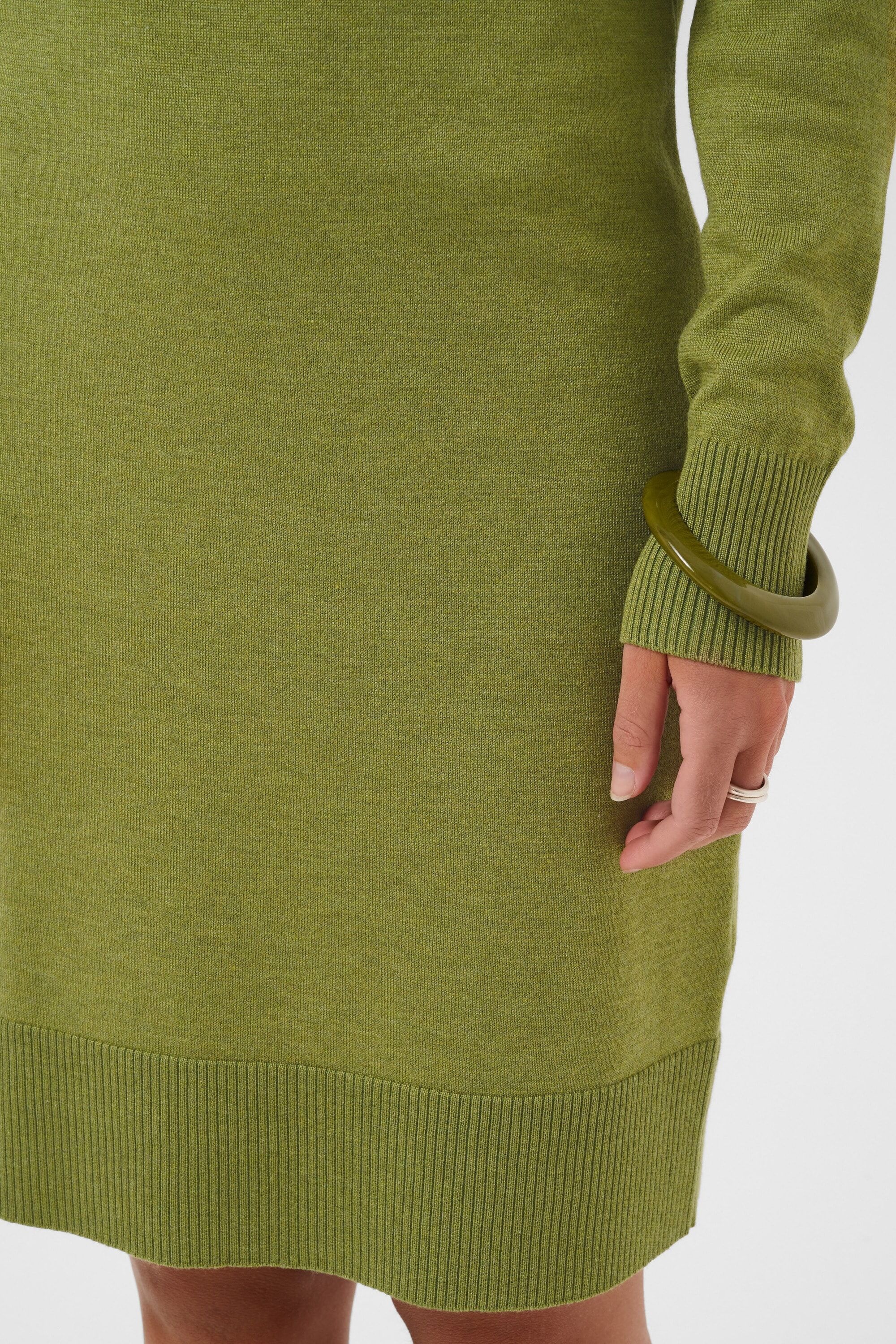 Midikleid SAINT TROPEZ "Damen Kleid U6801", Damen, Gr. L, N-Gr, grün (guacamole melange), Obermaterial: 70% Viskose LENZING ECOVERO CV LenzEcov. 30% Polyester PES., Kleider Midikleid