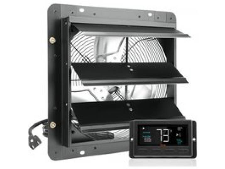 VEVOR Abluftventilator, 356 mm,Temperatur-Feuchtigkeitsregler, EC-Motor, 1024 CFM, Wandlüfter mit variabler Geschwindigkeitsregelung zur Wandmontage, Belüftung und Kühlung für Gewächshäuser, Garagen