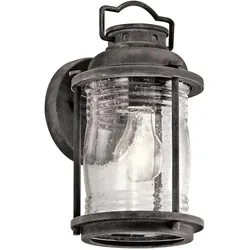Elstead Lighting Ashland Bay kleine Außenwandleuchte E27 verwittertes Zink IP44