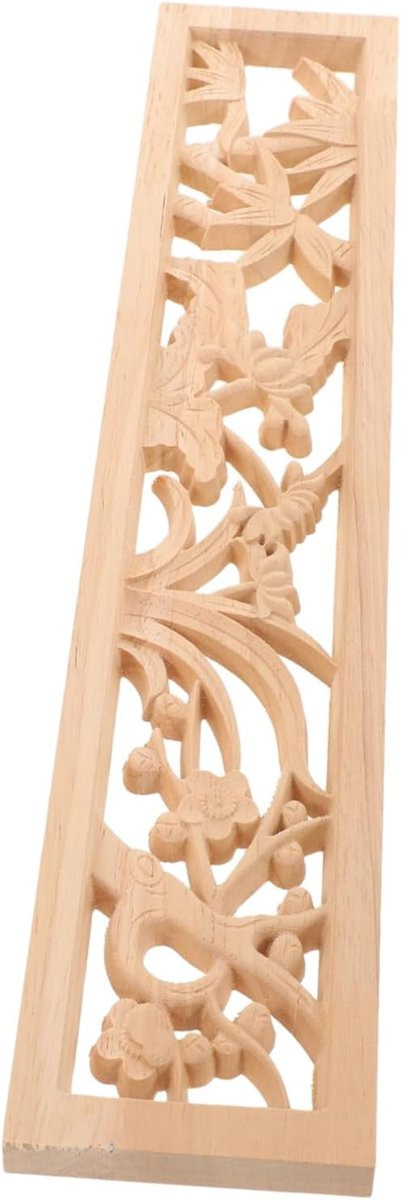 Houten Sierpaneel Decoratieve Applicatie Klassiek Chinees Design Beige 34 x 6.2 cm