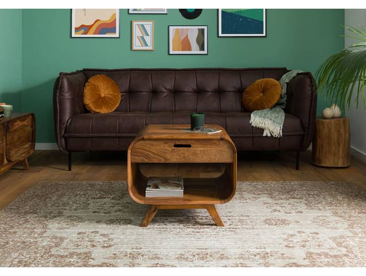 Couchtisch Sheesham 60x50x50 hellbraun lackiert MAILAND #130