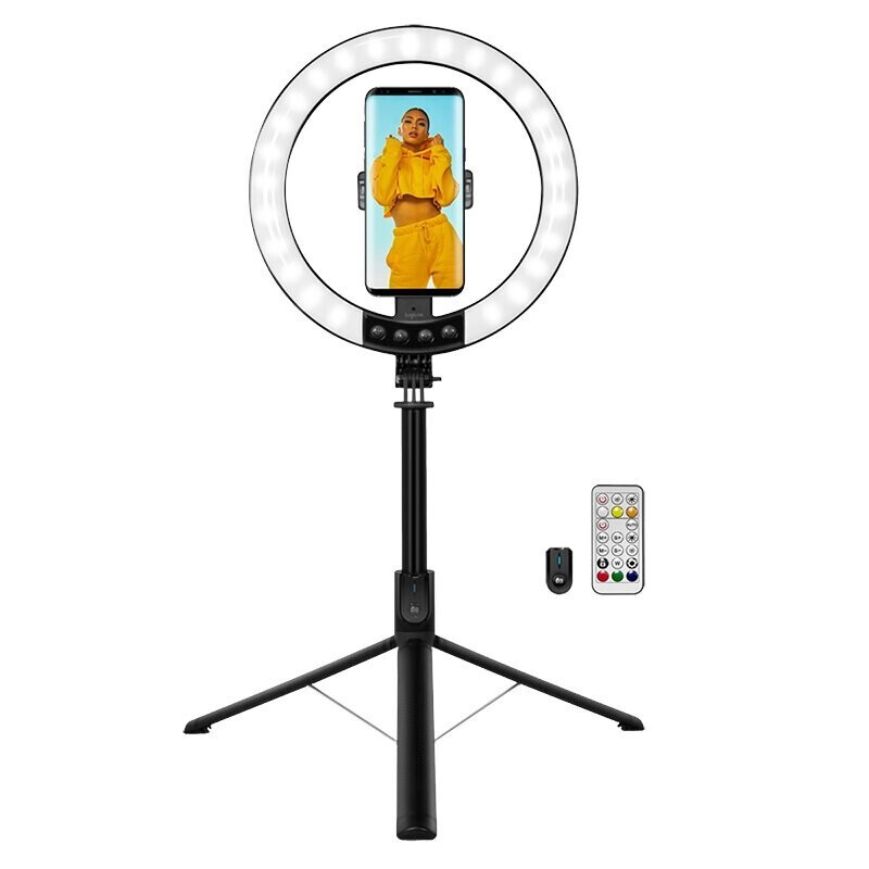 LogiLink AA0156 Smartphone-Ringlicht met Selfie-Stick-Stativ, Diameter: 20 cm