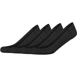 CAMANO Damen Socken Online Women comfort laser-cut ABS Footies 4p, Größe 35-38 in Schwarz Schwarz