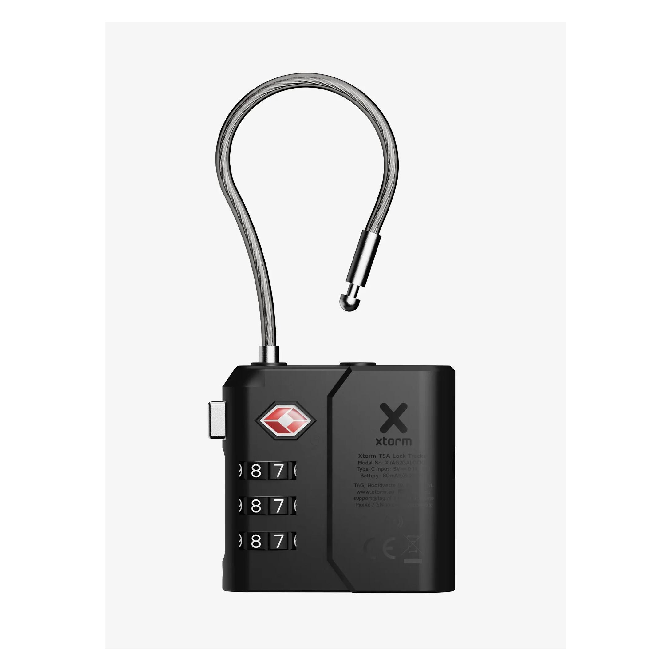 Xtorm TSA akzeptiert, 5 Monate Batterielebensdauer TSA Lock Tag Black (XTAG2GALOCK01)