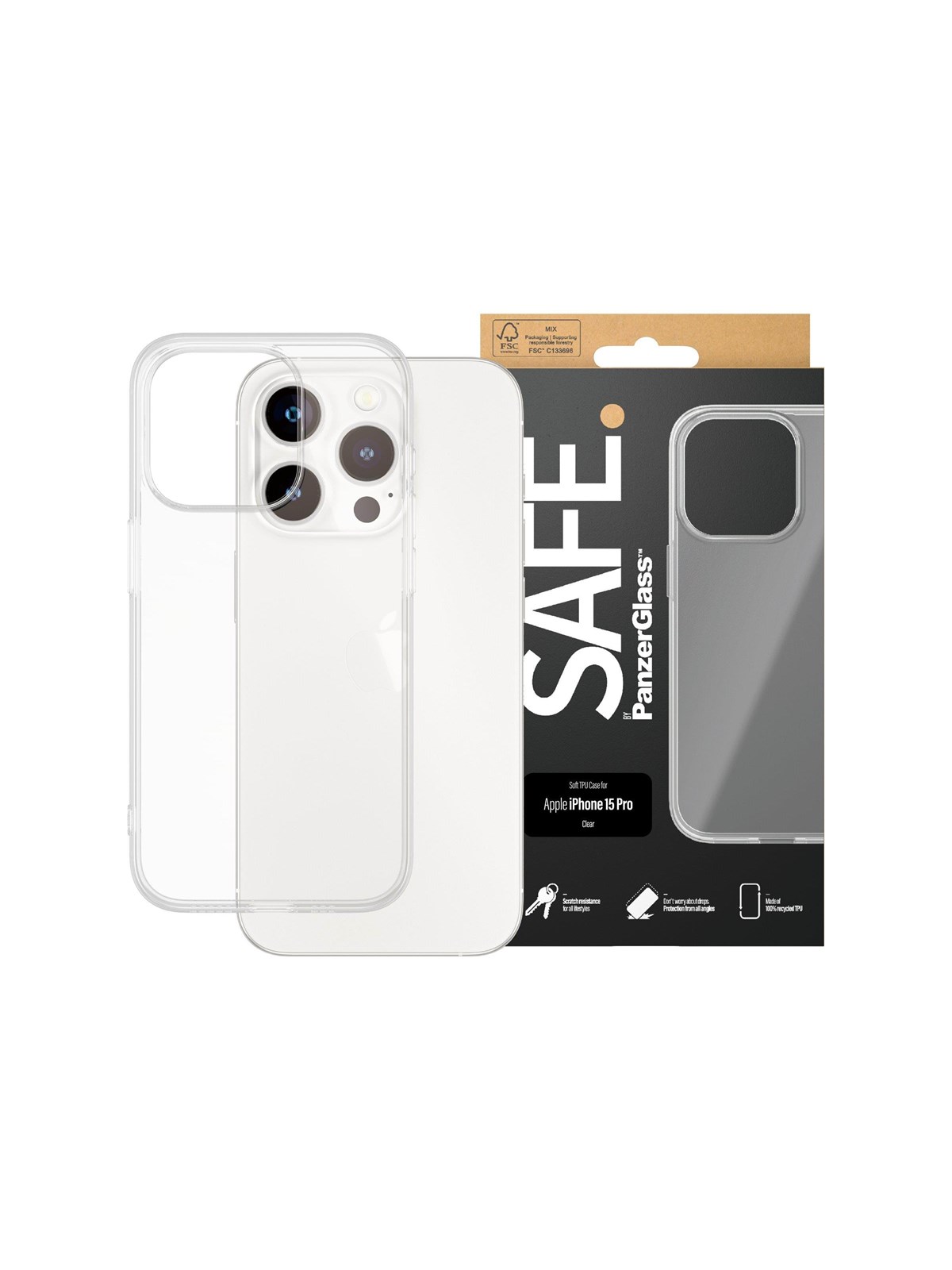 SAFE by PanzerGlass TPU Case iPhone 15 Pro