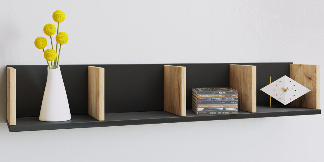17 Stories Sandreka Floating Shelf Black 17cm H X 97cm W X 17cm D