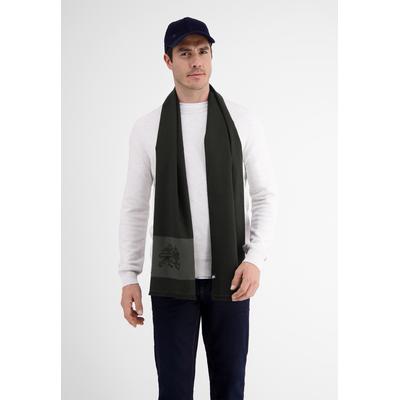 Schal LERROS "Schal mit LERROS Intarsie", Herren, grün (classic navy), Kunstfaser, Modetücher Schal
