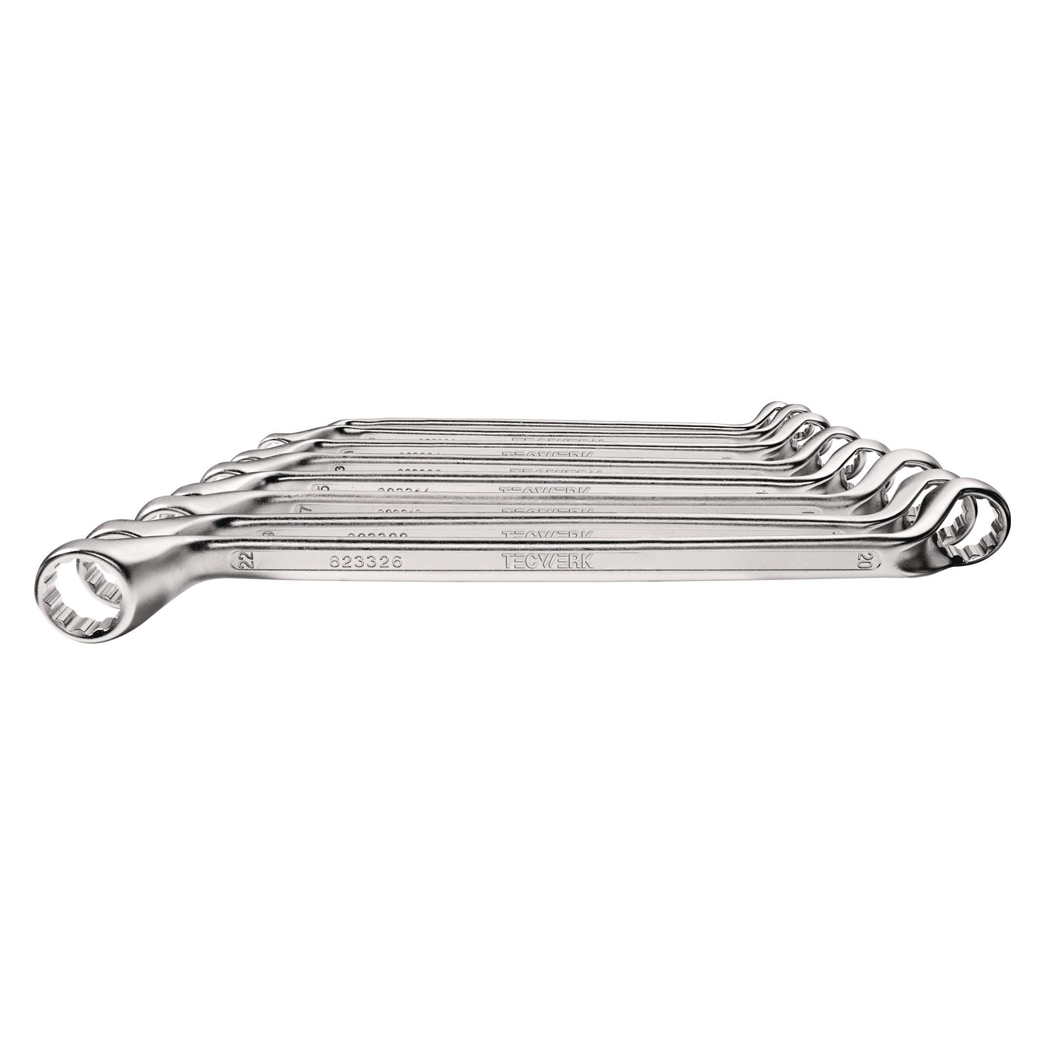 Tecwerk Doppelringschlüsselsatz 8-teilig Schlüsselweite 6 - 22 mm tief gekröpft (2000823400)