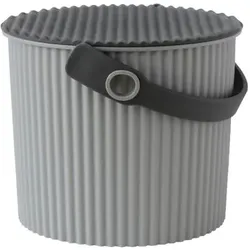 omnioutil Eimer Mini Hellgrau mit grauem Deckel 4l