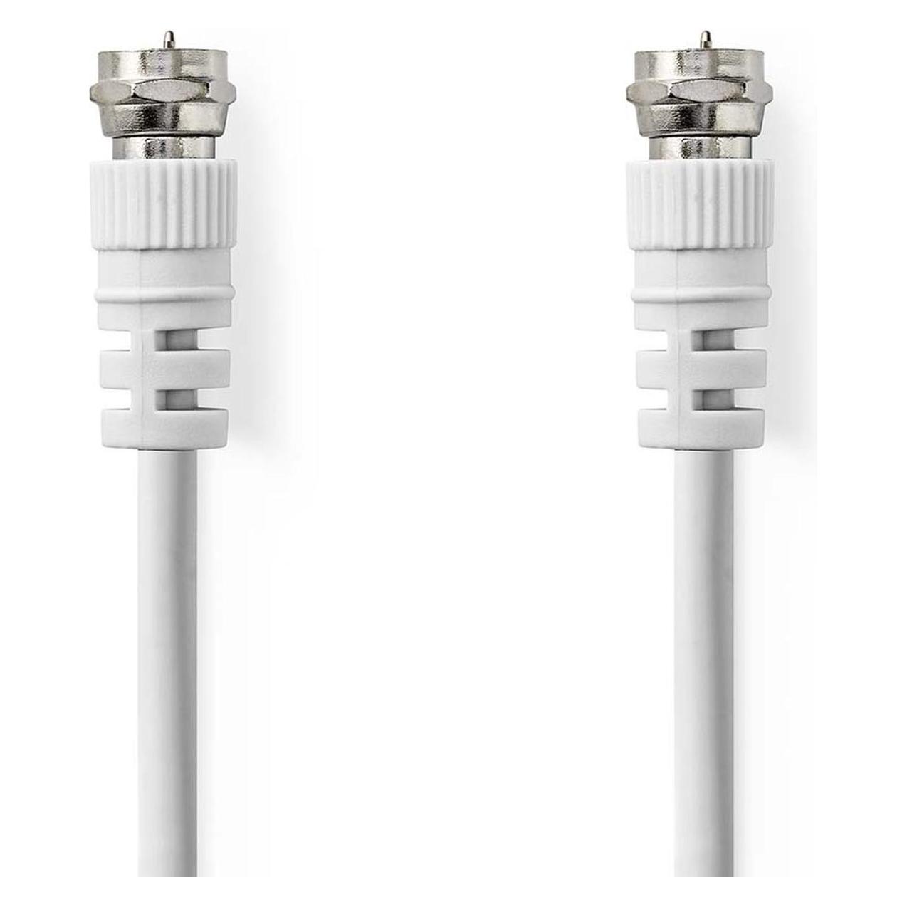Nedis Satelliten- und Antennenkabel | F Stecker | F Stecker | Vernickelt | 75 Ohm | Doppelt geschirm (75 dB, Antennenkabel) (CSGL41000WT30)