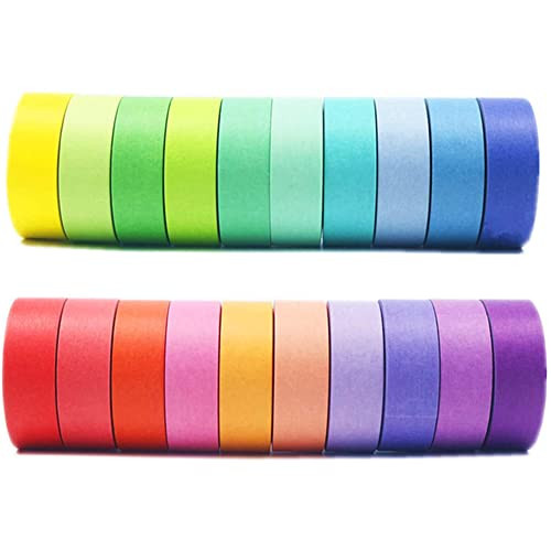 20 Rollen Washi Tape Set - Kleurrijk Pastel Decoratief Knutseltape