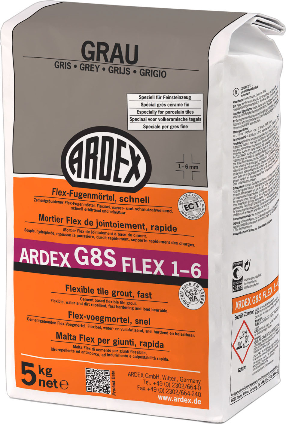 Ardex G8S Flex-voegmortel, grijs, 5 kg