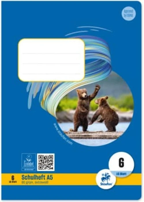 Staufen 10 Schulhefte Lineatur 6 blanko DIN A5 ohne Rand, 16 Blatt