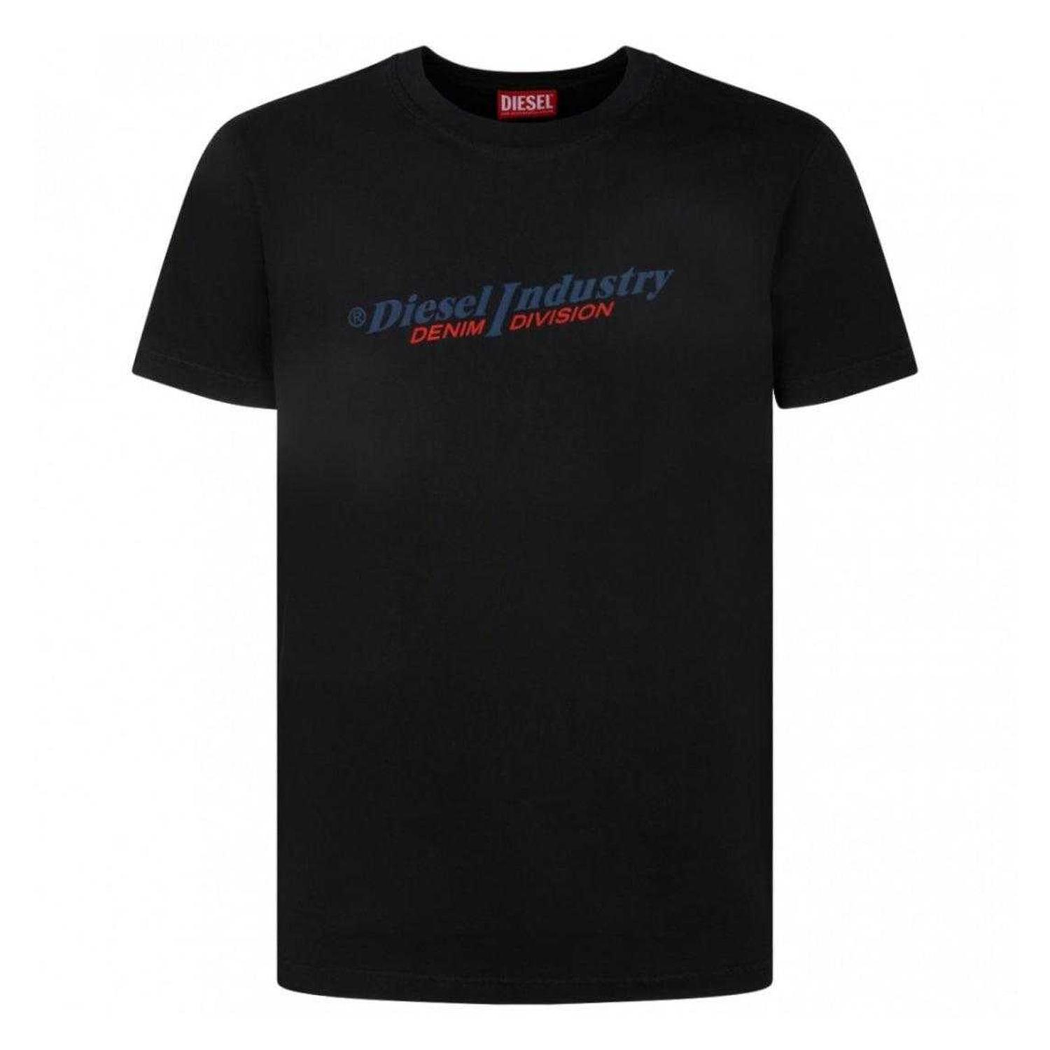 Diesel Unisex Erwachsenen Branchen Denim Division Logo T-Shirt (Schwarz)