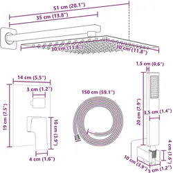 vidaXL, Duschsystem, Duschsystem