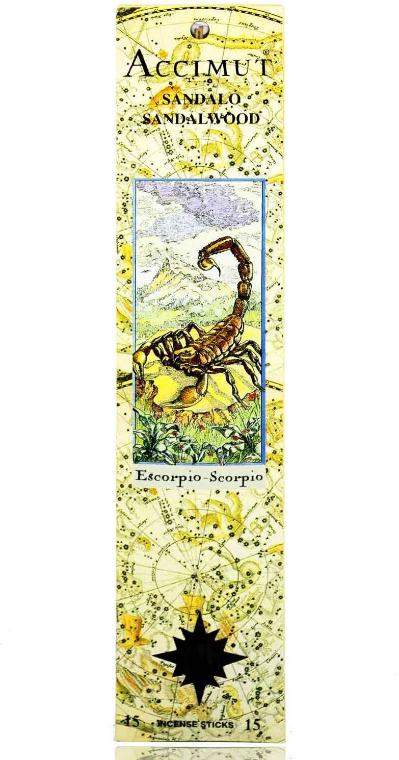Radhe Shyam Räucherstäbchen Accimut Scorpio Sandelholz 15 Einheiten