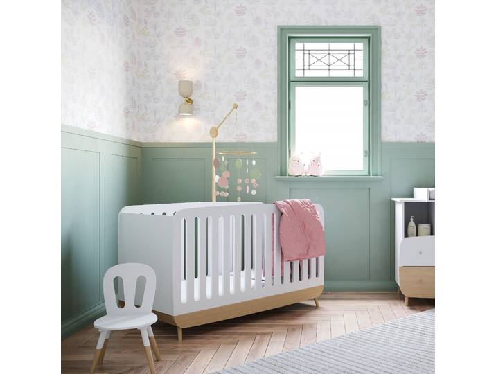 Lit bébé à barreaux LOUISON 60x120 blanc - LT7086