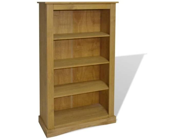 Kstyhome Bibliothèque à 4 Niveaux Meuble étagère Armoire de Rangement Bibliothèque en Bois Pin Mexicain Corona Range 81x29x A225
