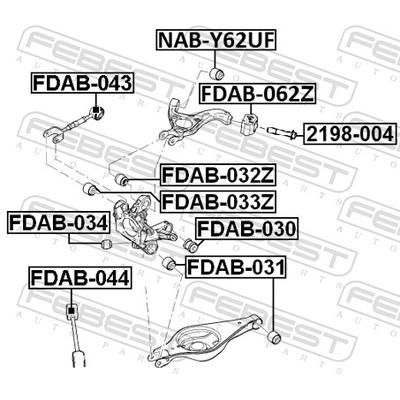 FEBEST Befestigungsbolzen, Querlenker 2198004 für Ford