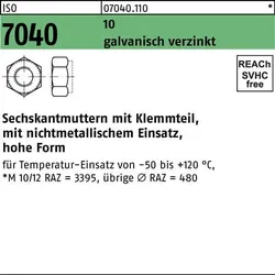 Sechskantmutter ISO 7040 Klemmteil M12 10 galv.verz. 100 Stück