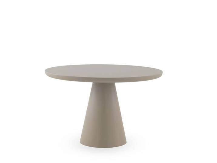 Table 120 diam. effet bois couleur taupe