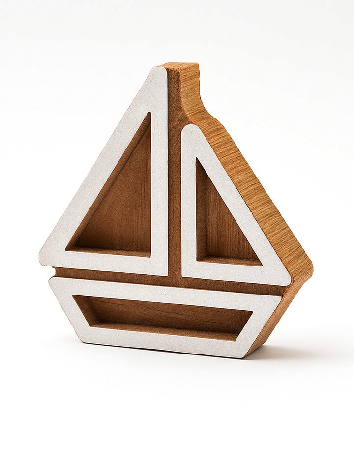 Samimi Blockdruck-Stempel ''Ship'' in Natur/ Weiß - (L)7 x (B)6,5 cm - onesize