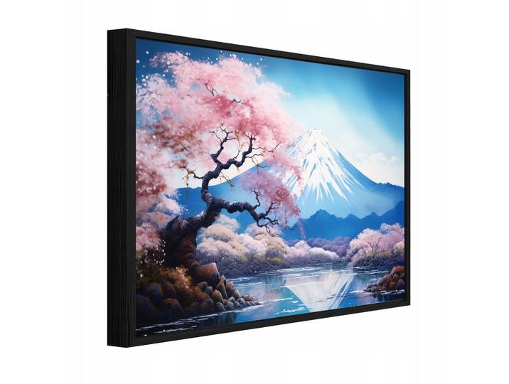 BILDER mit Rahmen Vulkan Fidschi Blau 60x40 cm