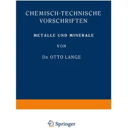 Metalle und Minerale, Fachbücher von Otto Lange