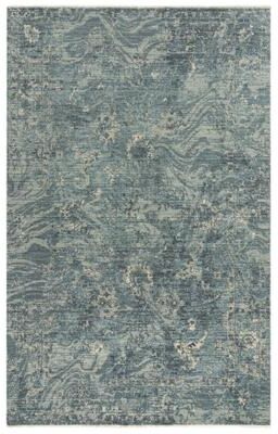 Alora Decor Intrepid Blue, Grey, and Ivory Abstract Wool Rug