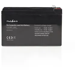 Nedis Wiederaufladbare Blei-Säure-Batterie - Bleisäure - Wiederaufladbar - 12 V - 9000 mAh
