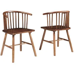 En.Casa, Stühle, Esszimmerstuhl Stami 2er Set Holz Walnussoptik (2x)