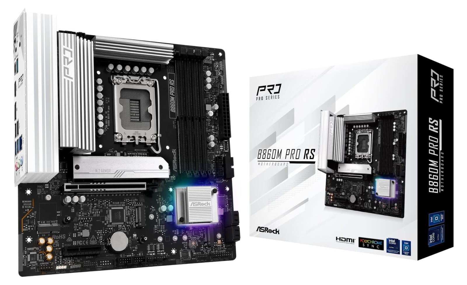 Asrock B860M Pro RS micro ATX moederbord Intel B860 LGA 1851 Socket V1