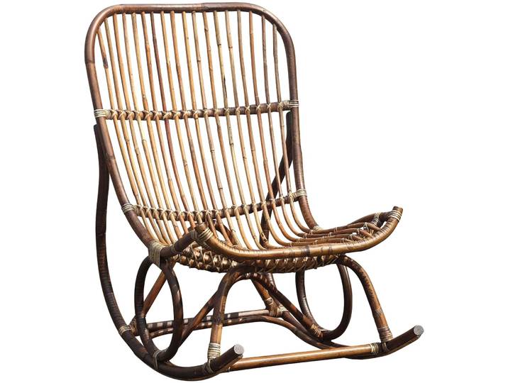 Schaukelstuhl Tan Braun Rattan B 68 cm - Farbe: natur