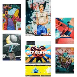 POSTER Set Mit 6 Straßengraffiti Voller Farbe Anspruch Auf Wandgemälde A3 & A4 Rahmenlos