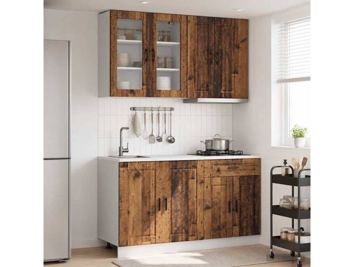 vidaXL Hängeschrank vidaXL Kücheneinheit PORTO 4 stk. Altholz Holzwerkstoff
