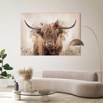 Wandbild REINDERS "Floral Highlander", braun (farbe bild(er): braun), B:140cm H:100cm T:3,1cm, MDF, Bilder