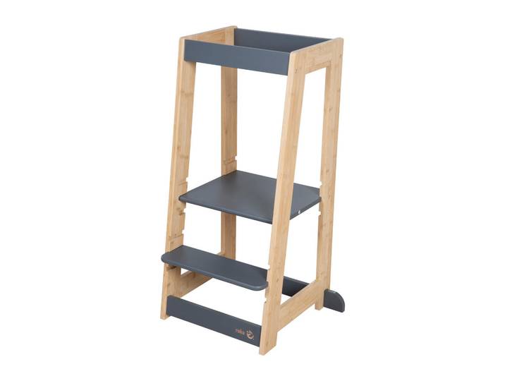 Roba Lernturm Bambus - Anthrazit, Holz, 54x88x43.5 cm, Babymöbel & Kindermöbel, Babyzimmer, Hochstühle, Lerntürme
