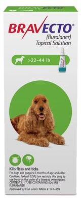 Bravecto Topical For Medium Dogs (22 - 44 Lbs) Green 3 Doses