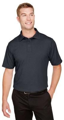 Devon & Jones DG22 Men's CrownLux Performance Address Mélange Polo Shirt in Black Heather size Large   Polyester