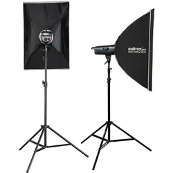 Walimex pro Emerger 200 Set Double (Set, 200 Ws), Studioblitz, Grau, Schwarz