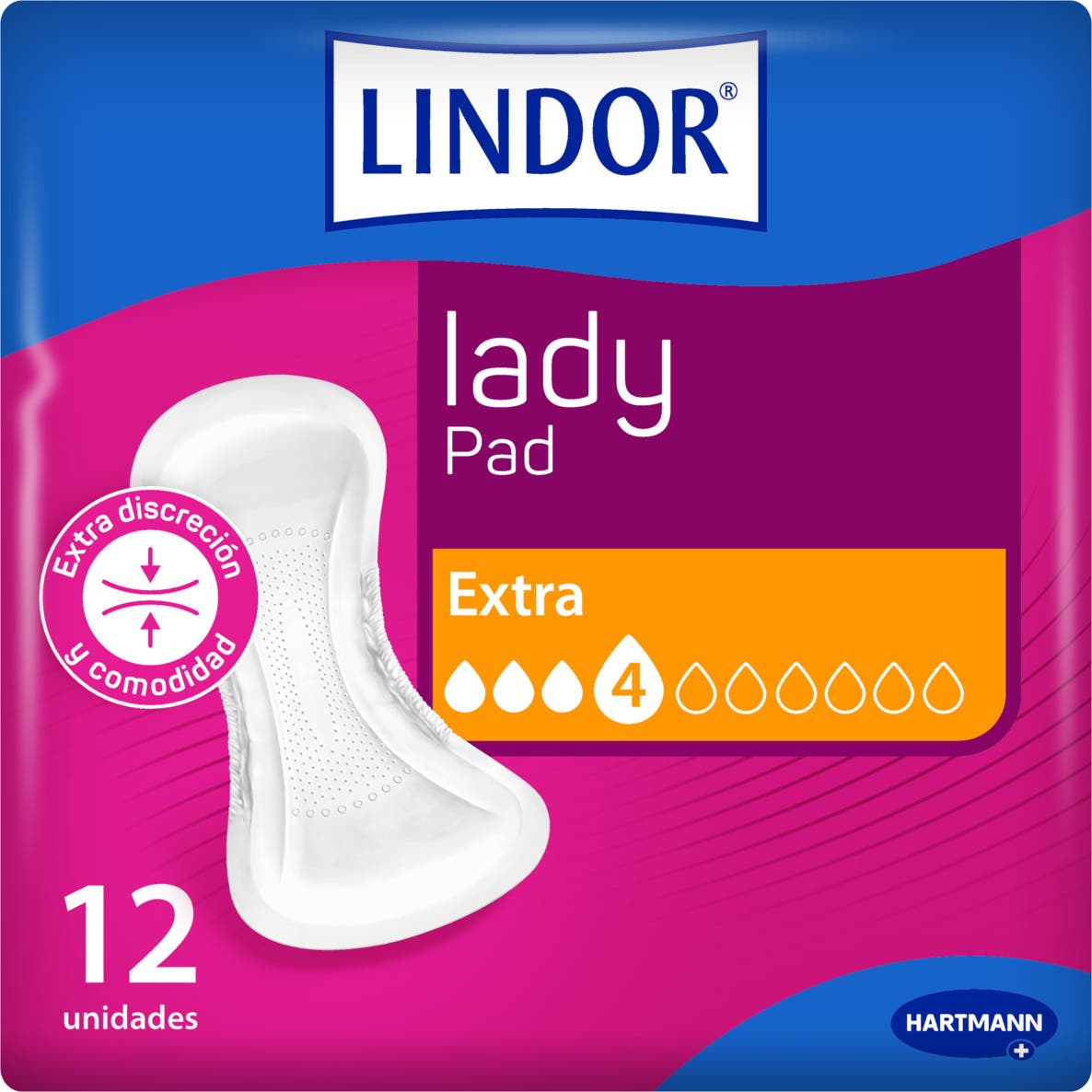 Lindor Lady Pad Compresas Extra 12 uds