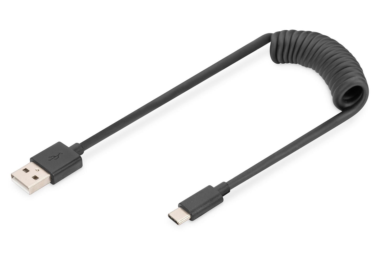 Digitus USB 2.0 - USB - A auf USB - C Spiralkabel AK-300430-006-S
