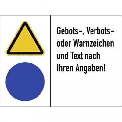 Dreifke® Aufkleber, Symbol und Text nach Ihren Angaben gemäß ISO 3864, Folie, 200x150 mm