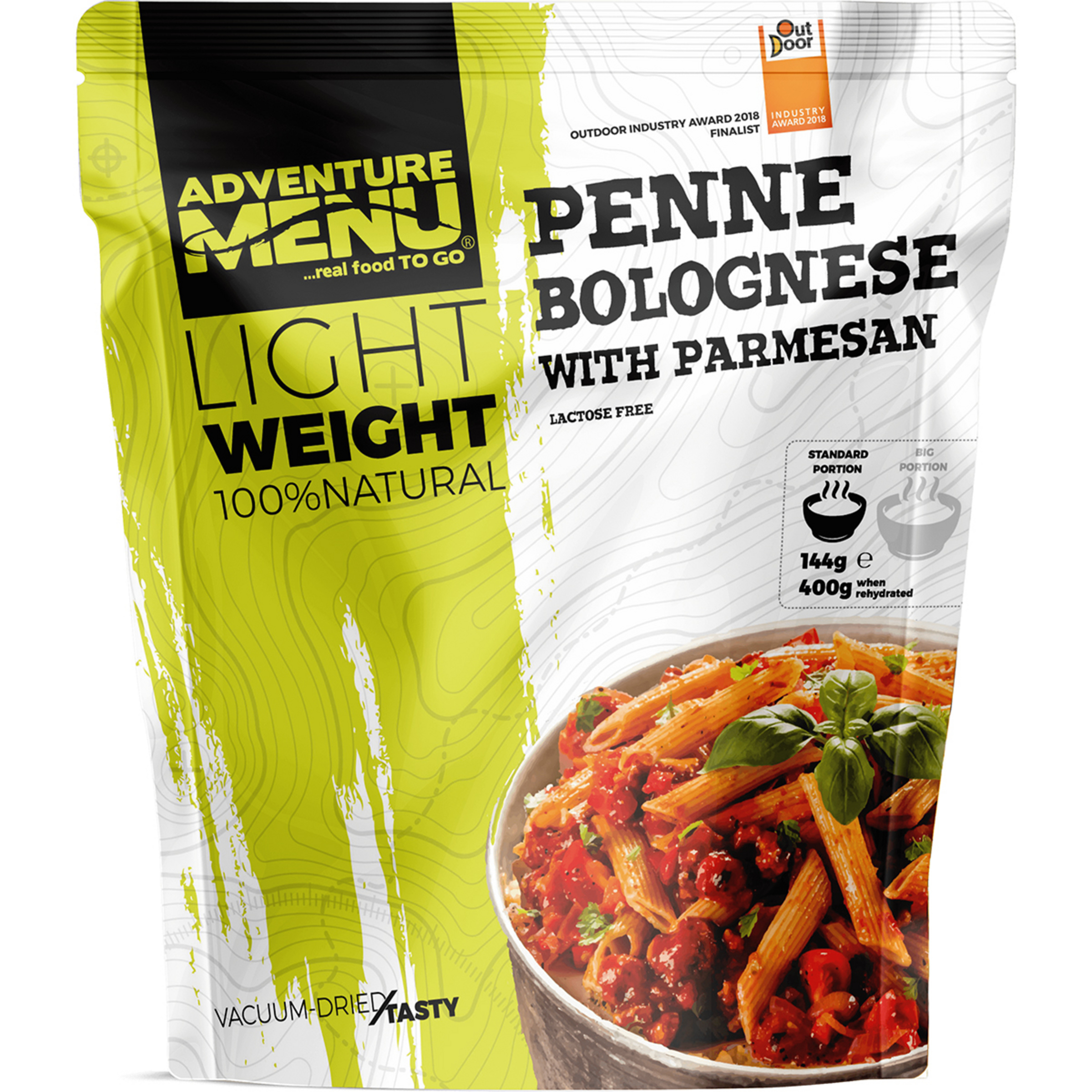 Adventure Menu Penne mit Bolognesesauce und Parmesan Trekkingnahrung Größe 105g