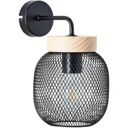 Brilliant, Deckenleuchte, H 26,5 cm, E27, Metall/Holz, schwarz/braun (E27)
