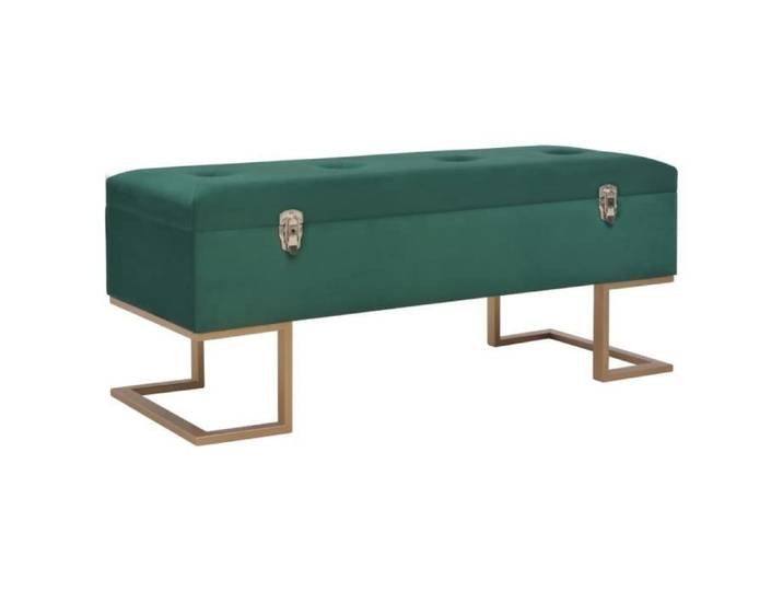 Banc avec compartiment de rangement 105 cm Vert Velours