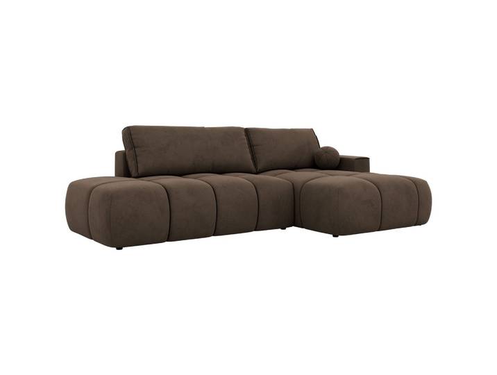 ECKSOFA LORAN L Braun Velvet - Rechts