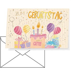 Böttcher-AG Geburtstagskarte 51sk8091, Klappkarte mit Umschlag, 11,5 x 17 cm